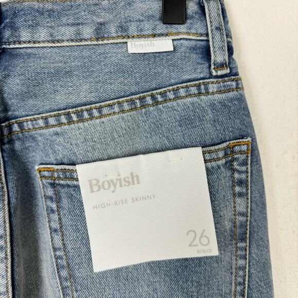 Boyish by HER NWT The Billy Taxi Driver High Rise Distressed Cotton Skinny Jeans - Picture 9 of 12